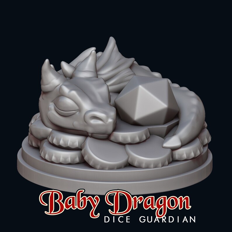 3D Baby Dragon Dice Guardian 3D Printing 3D STL File Digital Etsy