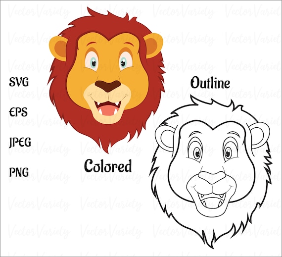 Süßer Löwe Cartoon Cut File Umriss Clip Art svg eps png - Etsy Schweiz
