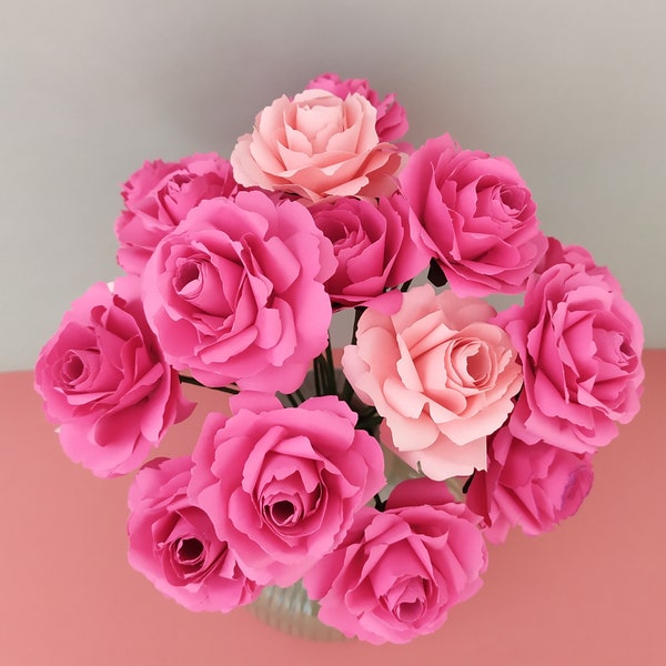 Bouquet de roses en papier,Fleur artisanal,Fait main