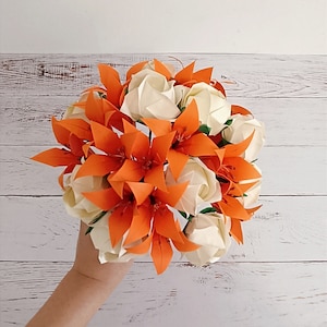 Bouquet di gigli di carta, bouquet da sposa, matrimonio, compleanno, regalo, fiori di origami