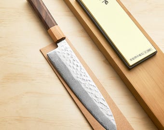 8" Japanese Style Chef Knife Gift Set with Sharpening Kit | Walnut Handle