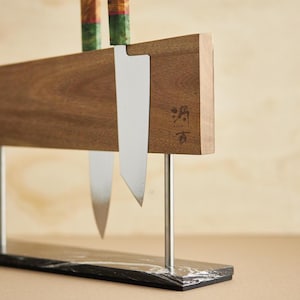Magnetic Knife Block | Double Sided Holds 10 to 12 Knives | Blades up to 10" Black