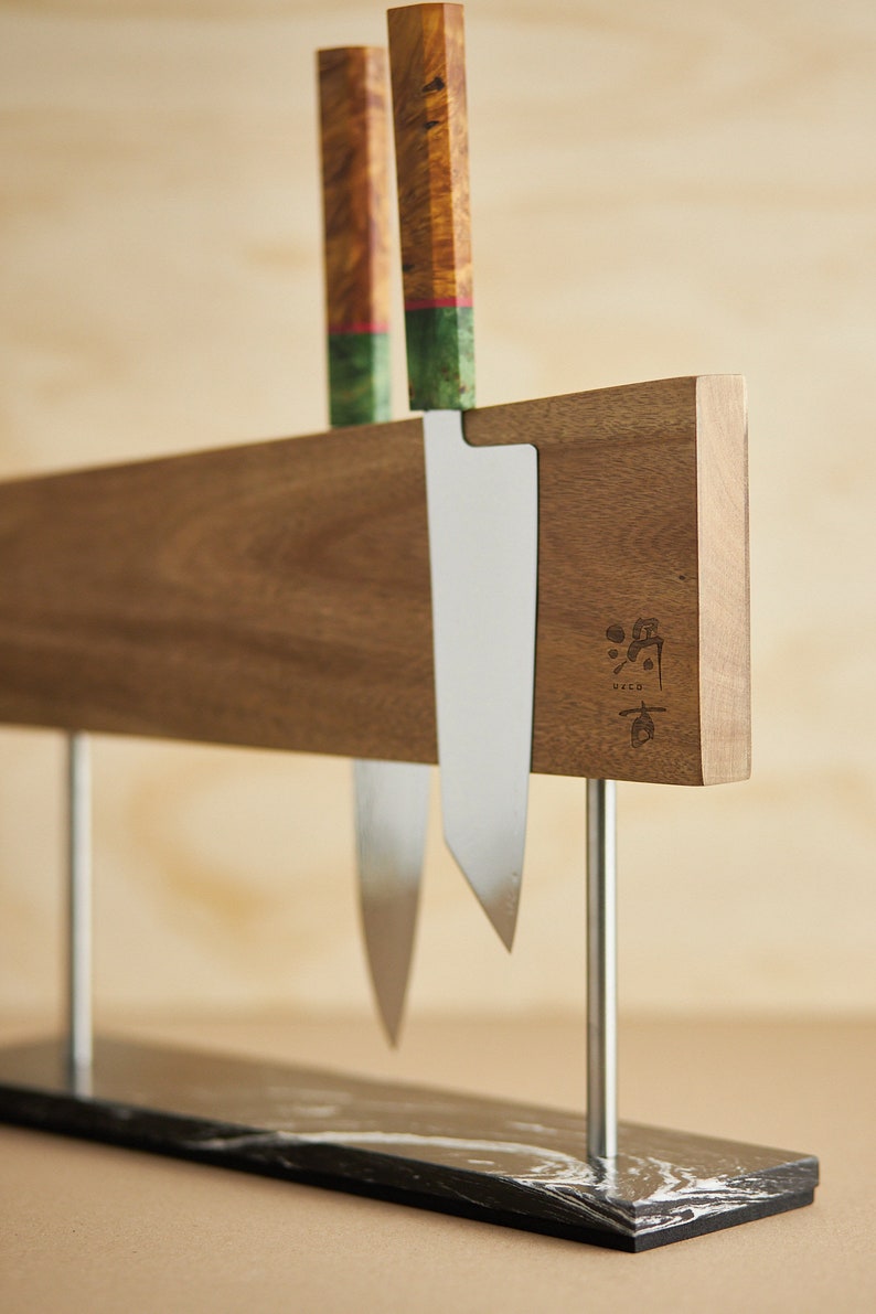 Bloque magnético para cuchillos de madera maciza / Independiente - Doble cara / 10-12 cuchillos imagen 6