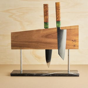 Solid Wood Magnetic Knife Block | Freestanding - Double-Sided | 10 - 12 knives