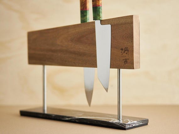 Magnetic Knife Block | Double Sided Holds 10 to 12 Knives | Blades up to 10"