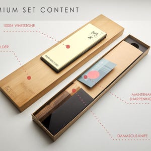 Damascus 6.3" BUNKA Chef Knife Gift Set with Sharpening Kit image 7