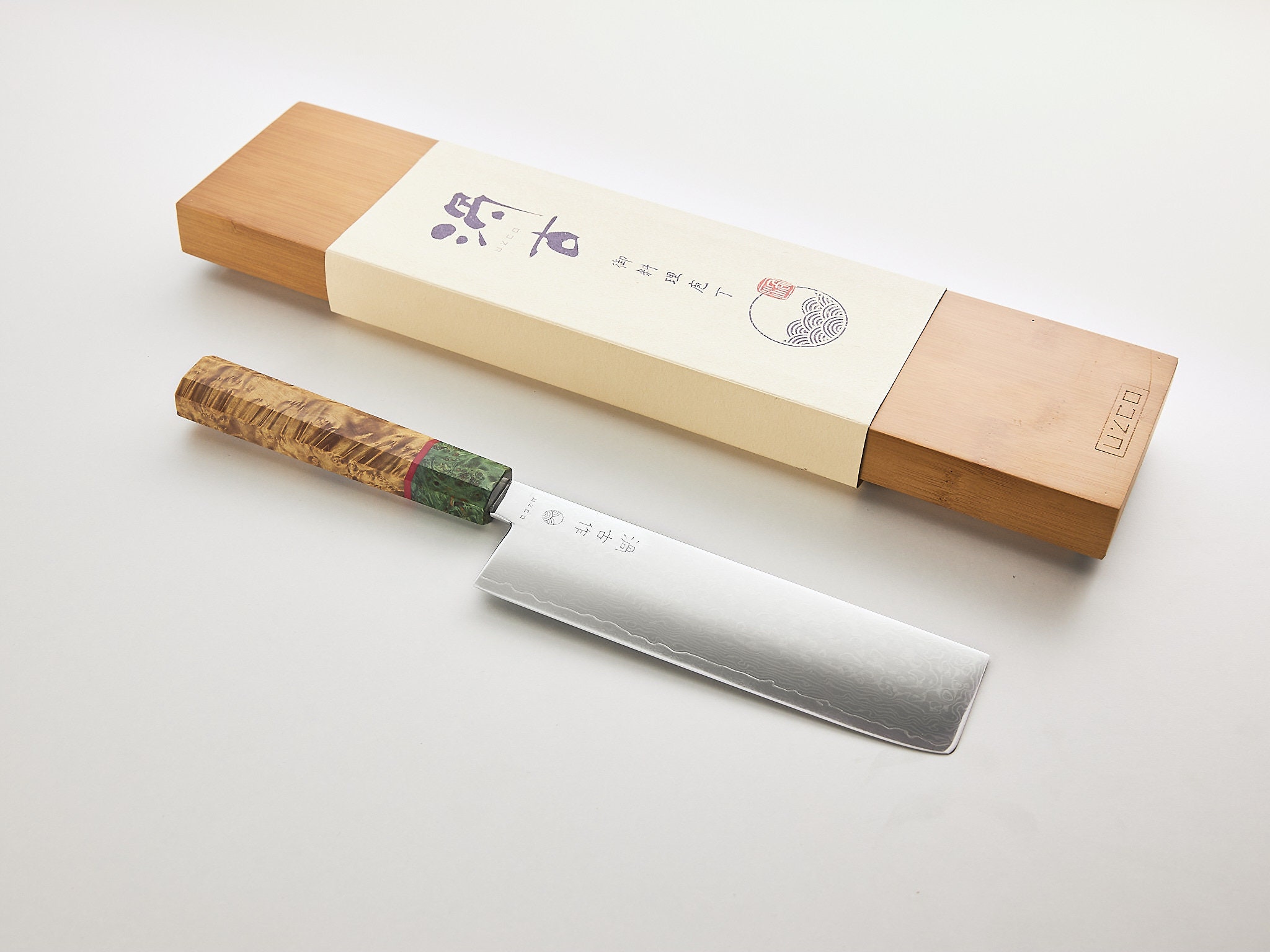 Damascus Japanese Style 16.5cm / 6.5 inch NAKIRI Vegetable Knife - Extra Sharp & light || Autumn Edition