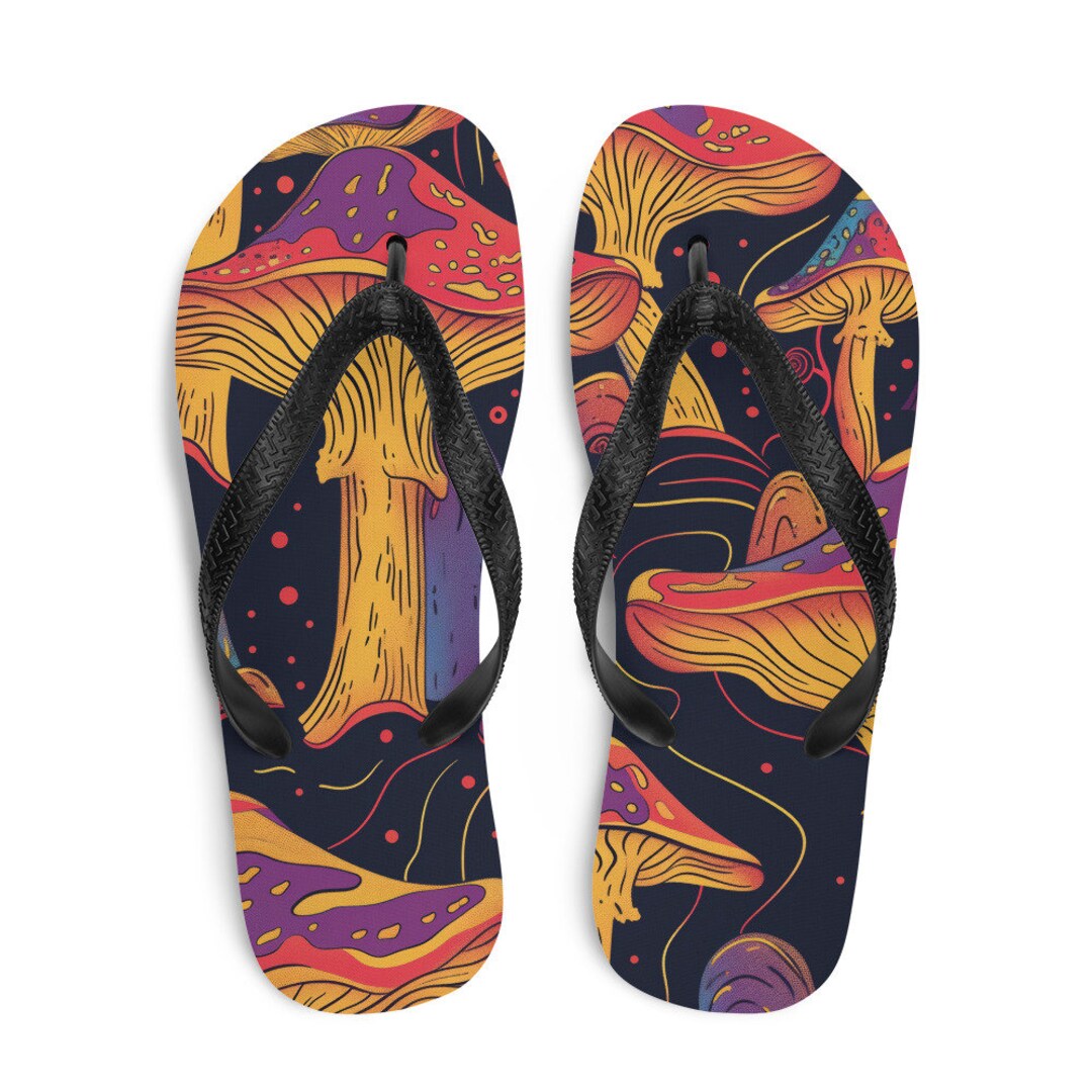 Mushroom Rave Flip-flops Outdoor or House Slippers - Etsy