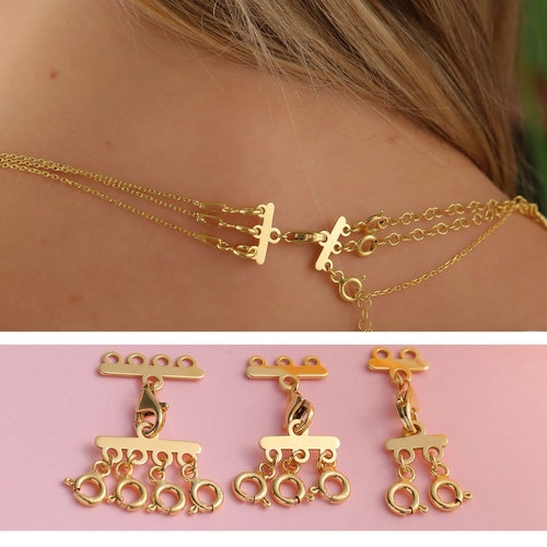 14k Solid Gold Necklace Separator Layered Necklace Detangler Etsy