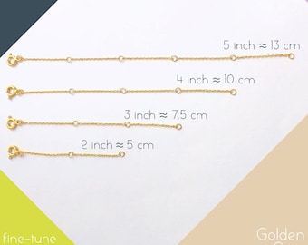 14k Solid Gold Chain Extender • Extender for Perfect Fit • Necklace Extender • Necklace Extension Chain • Adjustable Necklace Extender