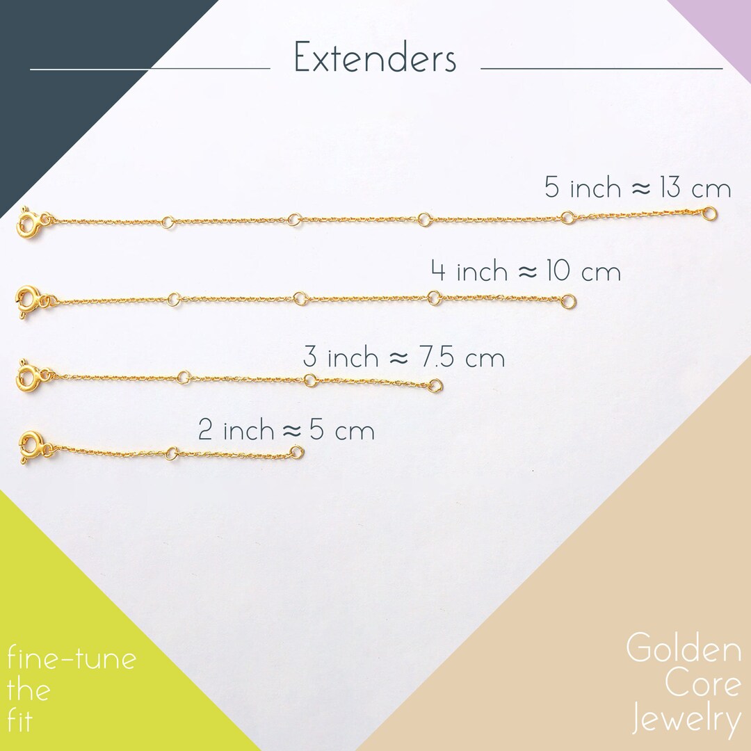 14k Solid Gold Chain Extender for Woman Dainty Adjustable Necklace