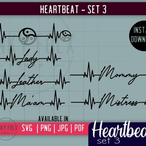 Mistress Heartbeat svg, Heartbeat SVG, Set 3, Heartbeat SVG, SVG Dateien für Cricut, Cricut svg, svg designs