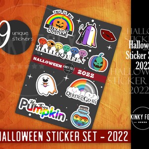LGBTQ Halloween Sticker Set for Pride, Halloween Witch, Cute Halloween Stickers