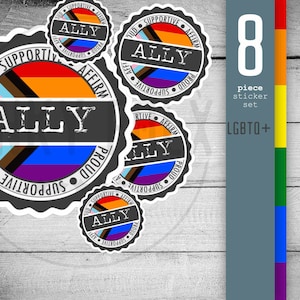 LGBTQ+ Ally Bundle / Bundle / 8 Alphabet Mafia Sticker Set / Car Decal Sticker / Laptop Sticker / Ally Sticker