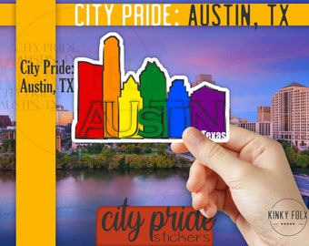 LGBTQ Sticker, City Pride: Austin Texas, City Sticker, LGBTQ City Sticker