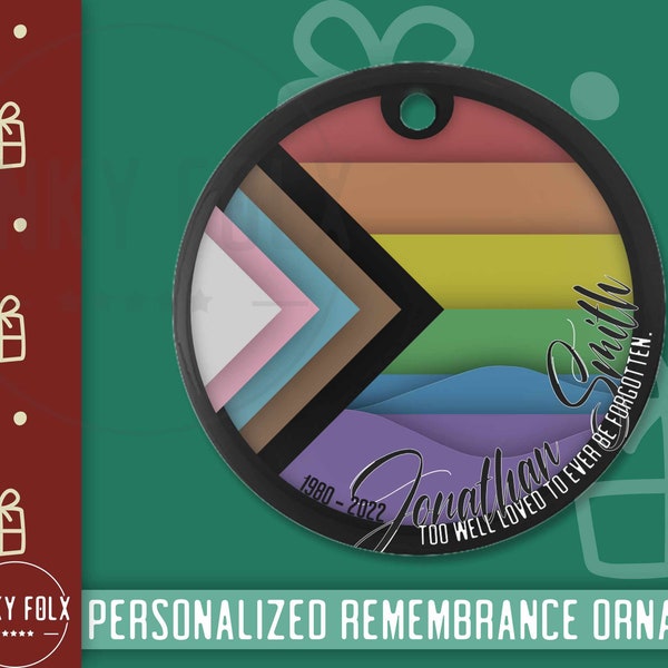 Personalized Remembrance Porcelain Christmas Ornaments, Dedication Ornament, LGBTQ Ornament, Gay Pride Gift, LGBT Gift, Gay Pride Ornament