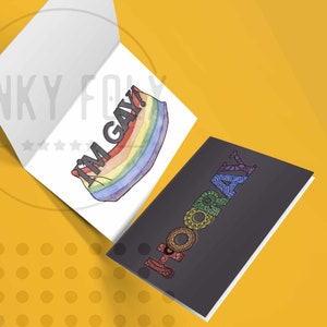 Hooray - I&#39;m GAY Greeting Card | Greeting Card | LGBTQ Greeting Card | Coming Out Card