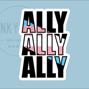 Trans Ally Sticker | Social Justice Decal | Ally Decal | Car Decal | Liberal Gift | Trans Decal | LBGTQ+ Rights Sticker |