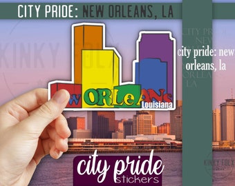 LGBTQ Sticker, City Pride: New Orleans LA, City Sticker, LGBTQ City Sticker
