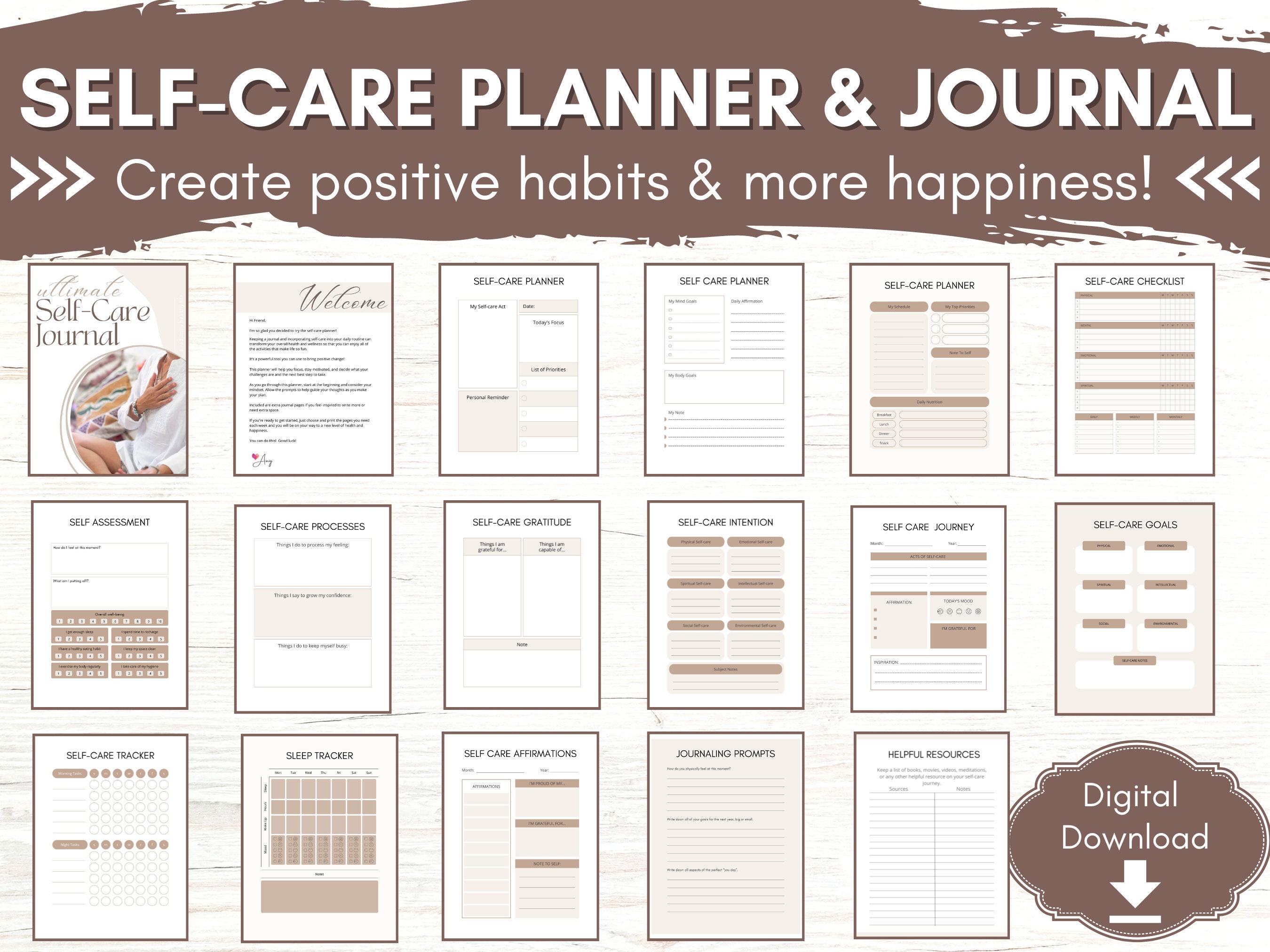 Printable Self-care Planner Self-care Journal Affirmations Self-care ...