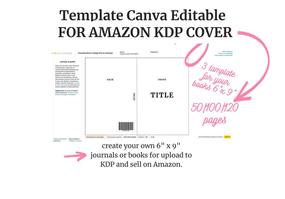 Template Canva Editable for KDP Cover Etsy Template Canva Editable for KDP Cover Etsy