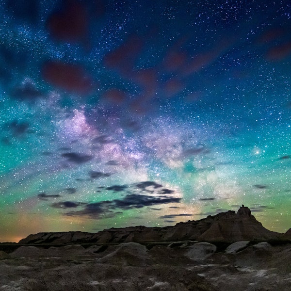 Badlands Milky Way I Download, Badlands, Milky Way, Landscape, Stars, Wall Art, Art Photography, Landscape Photography