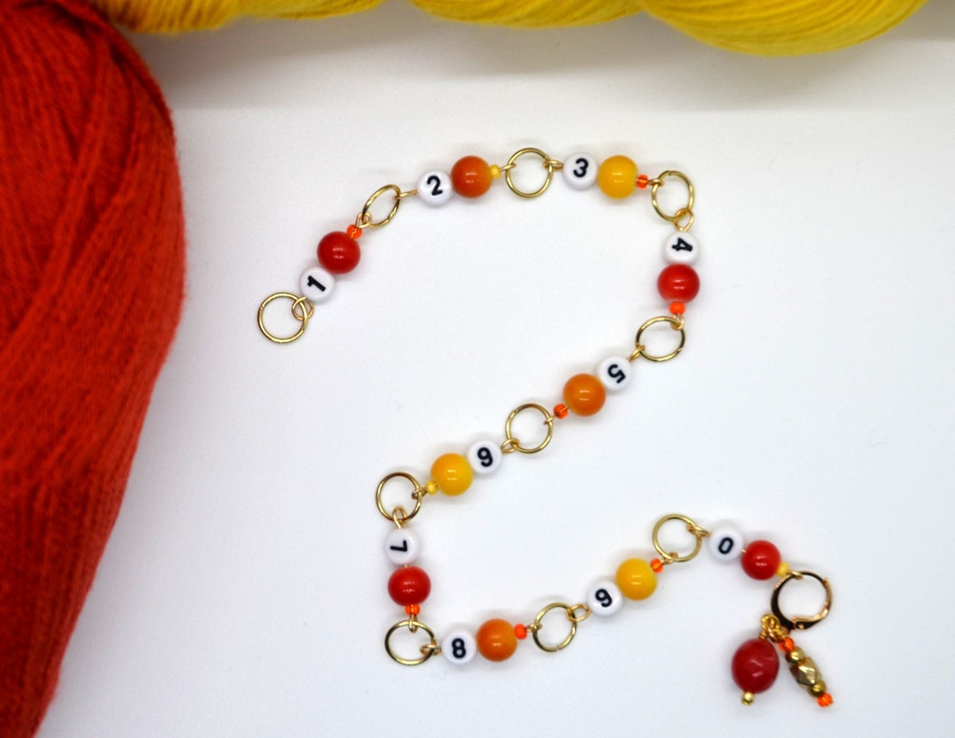Knitting Chain Row Counter, Progress Keeper, Orange, Multiple Sizes - Etsy