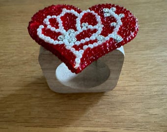 Handmade Cedar Wood Napkin Rings with Magnetic Bead Figures