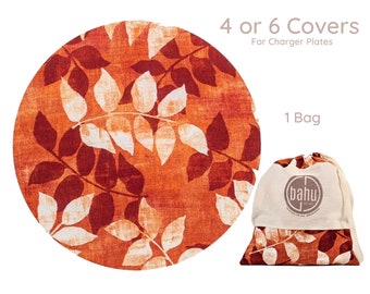 Autumn Leaf Charger Plate Covers: Handmade Cotton Table Decor