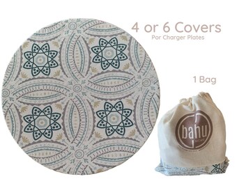 Handmade Cotton Charger Plate Covers (Set of 4/6) - Reusable Table Linen
