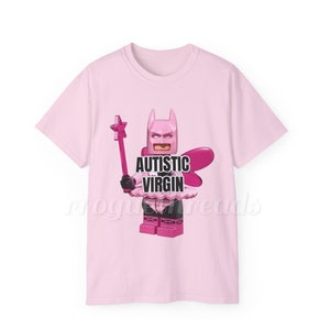 Autistic Virgin meme graphic tee, Funny graphic tee, meme shirt Light Pink