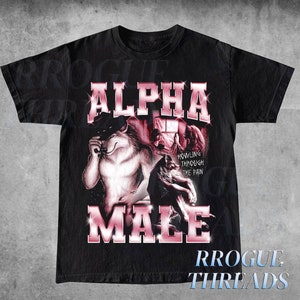 Alpha male shirt, Funny graphic tee, Wolf alpha male shirt, Pink graphic tee, Funny unisex t-shirt, Wolf graphic tee, Offensive shirt