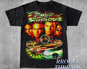 Fast And Furious Vintage 90s Tshirt, Car Racing Graphic Tee, Vintage Car T-Shirt, Paul Walker Shirt, Retro Movie Tees