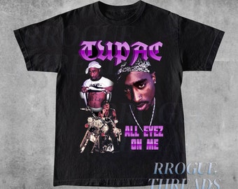 Vintage Tupac Shirt, Hip-Hop Graphic Tee, Urban Streetwear, Tupac Shakur Tee, Retro Hip-Hop, All Eyez On Me, Thug Life Clothing, West Coast