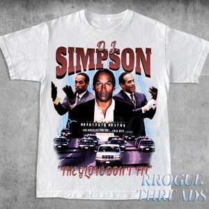 OJ Simpson Graphic Tee, Glove Dont Fit Must Acquit, OJ The Juice Shirt, Rip OJ Shirt, Robert Kardashian Sr, oj simpson shirt zdjęcie 3