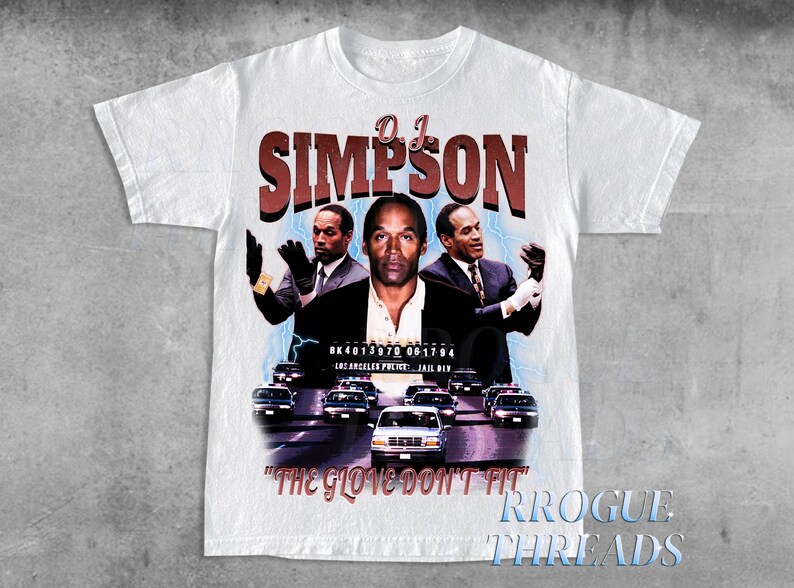 OJ Simpson Graphic Tee, Glove Dont Fit Must Acquit, OJ The Juice Shirt, Rip OJ Shirt, Robert Kardashian Sr, oj simpson shirt zdjęcie 3