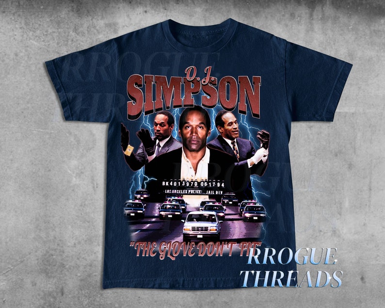 OJ Simpson Graphic Tee, Glove Dont Fit Must Acquit, OJ The Juice Shirt, Rip OJ Shirt, Robert Kardashian Sr, oj simpson shirt zdjęcie 2