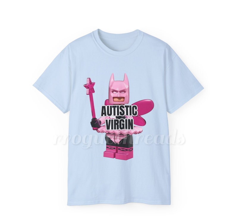 Autistic Virgin meme graphic tee, Funny graphic tee, meme shirt Light Blue