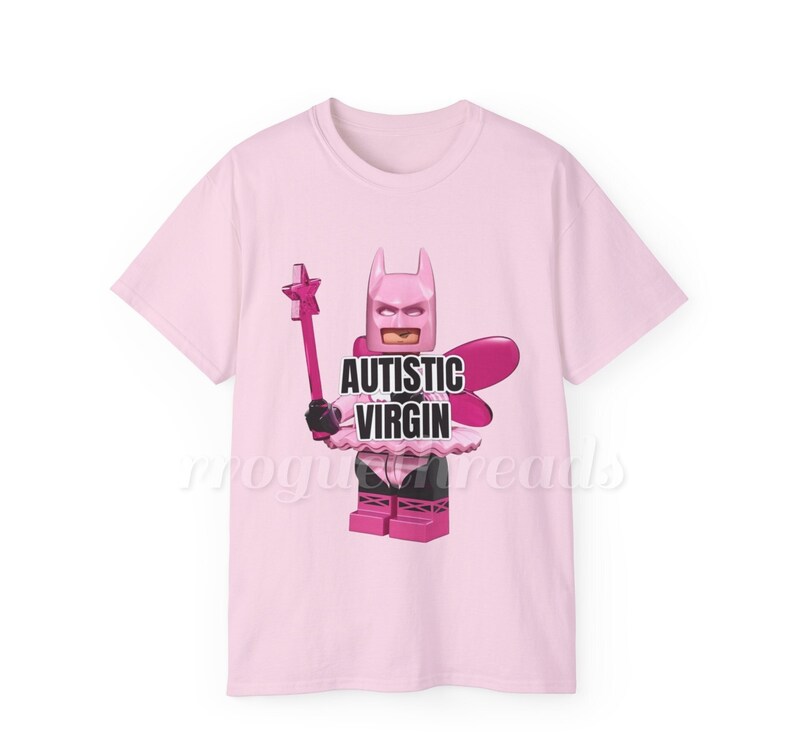 Autistic Virgin meme graphic tee, Funny graphic tee, meme shirt Light Pink