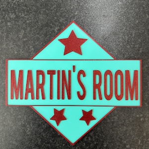 Personalized 3D Dual-Colour Door Sign for Kids&#39; Bedroom. Custom Room Door Plaque. 30+ Colors to Choose From