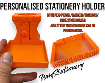 Organiseur de bureau 3D personnalisé - Stylos modernes et fonctionnels - Crayons - Ciseaux - Porte-notes - Excellent cadeau pour toute occasion