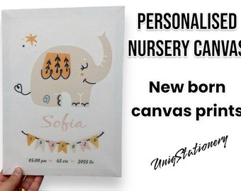 Impression personnalisée sur toile de pépinière - personnalisez la chambre de vos enfants ou de votre nouveau-né - art mural unique - design garçon ou fille disponible