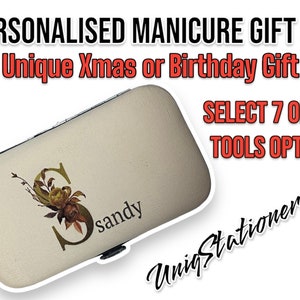Personalised manicure gift set. Christmas gift set, unique and affordable hand and feet care, any name or logo. Great for weddings too!