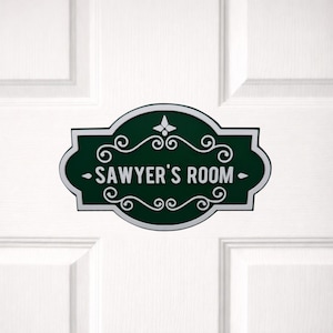 Personalised Bedroom Door Sign, Kids Room Decor, Custom Nursery Plaque, 3D Two Colour