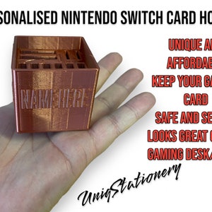 Porta-cartões personalizado para Nintendo Switch, organizador de jogos com nome personalizado, elegante e seguro, projetado para manter seu cartão de jogo ao seu alcance