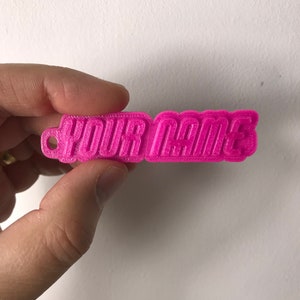 Étiquettes 3D en caoutchouc avec nom de bouteille d'eau, porte-clés pour sacs de livres d'école, sacs à dos nommés porte-clés, retour à l'école, porte-clés nom 3D personnalisé,