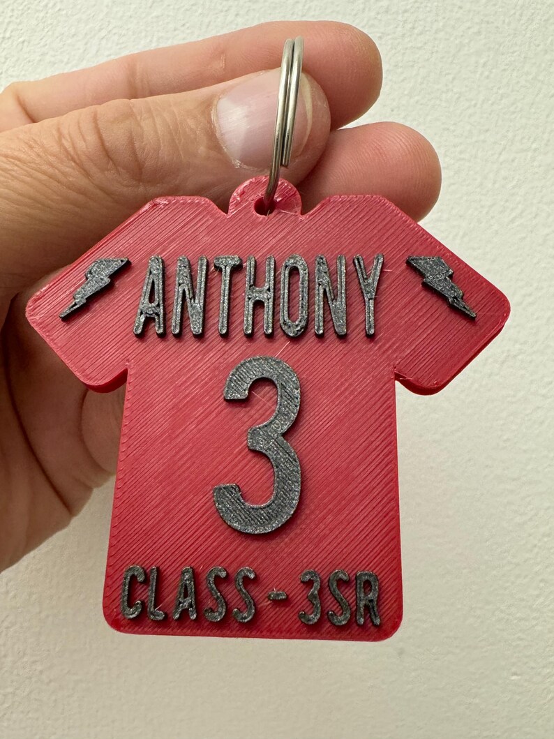 Custom Name Keychain for Kids Personalised Football School Bag Keyring