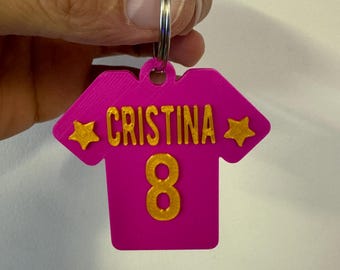Football keychain with name. Personalised football keyring. Custom football gift. A sports gift for him, named school bag, key tag