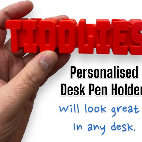 Personalised desk pen holder - look great on any desk - Xmas - birthday - presents - thank you gift - kids pen holder - pencil pot