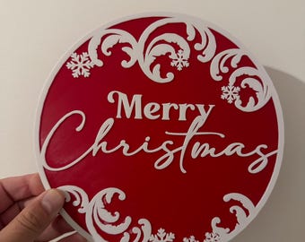 Letrero navideño para pared y puerta: la decoración festiva redonda de 20 cm agrega alegría navideña a su hogar: ¡perfecto para su entrada o paredes, espíritu estacional!
